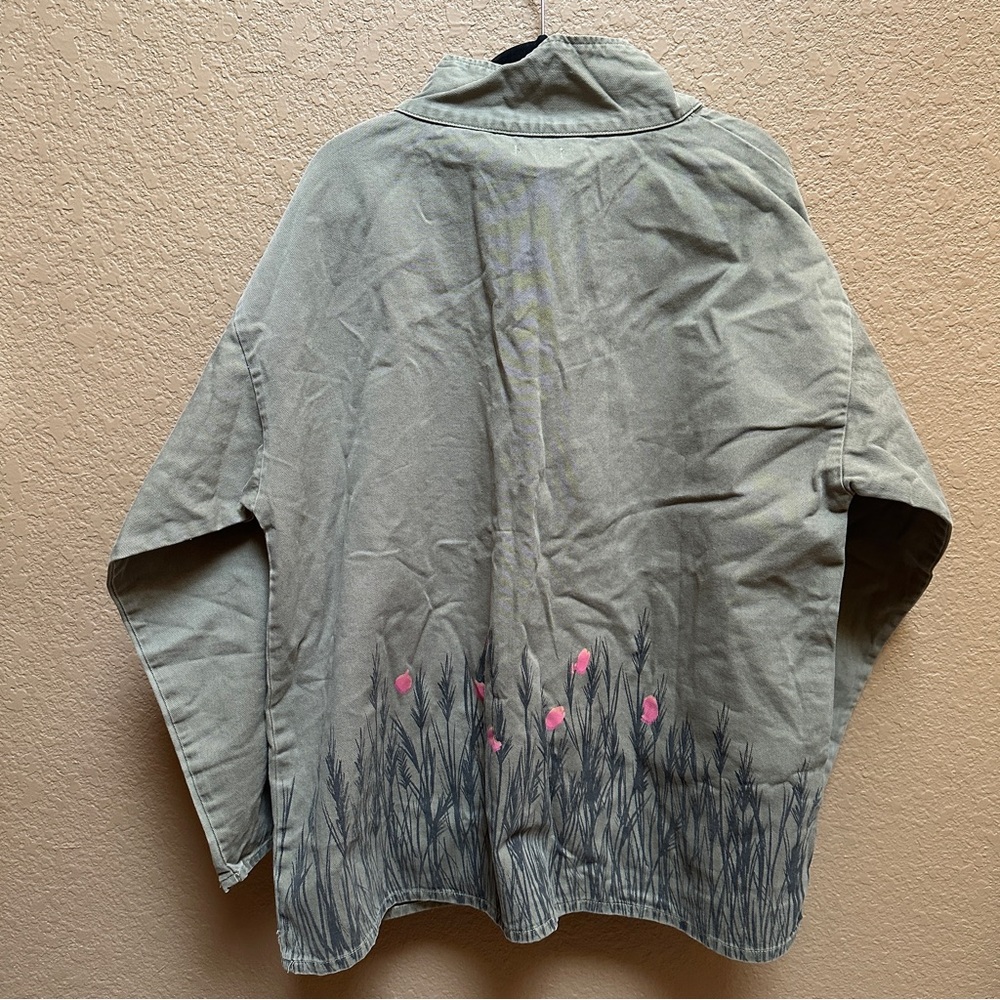 Levi's Gray Jacket with Pink Floral Design - Picture 2 of 6